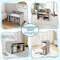 3 Pieces Wooden Kids Table Chair Set Grey Multi-functional Desk for Reading Play and Storage
